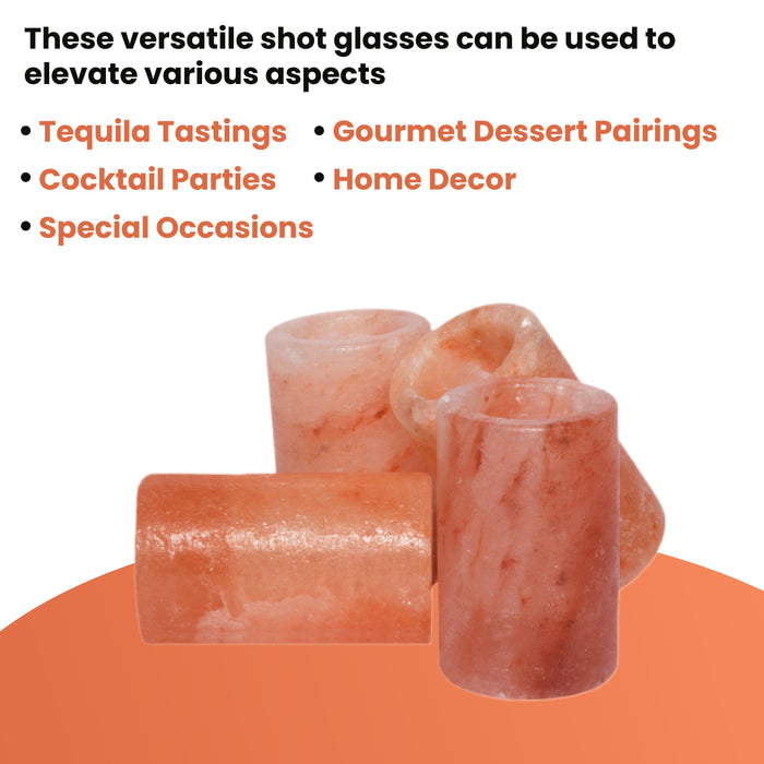 2 Pack Gift Pack. Himalayan Pink Salt Tequila Shot Glasses, Make Drinking Tequila Simple and Easy - Fasl