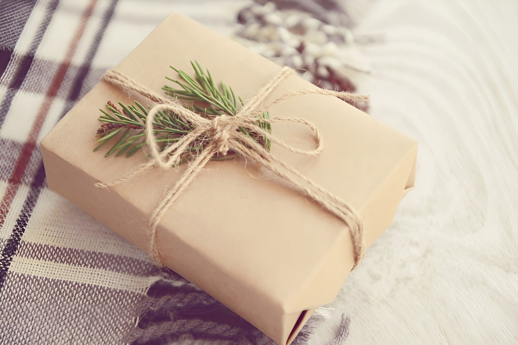 A gift wrapped with a twine