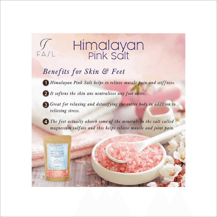 Fasl Himalayan Pink Salt Aromatherapy body Soak and Jasmin Oils, 18oz - Fasl