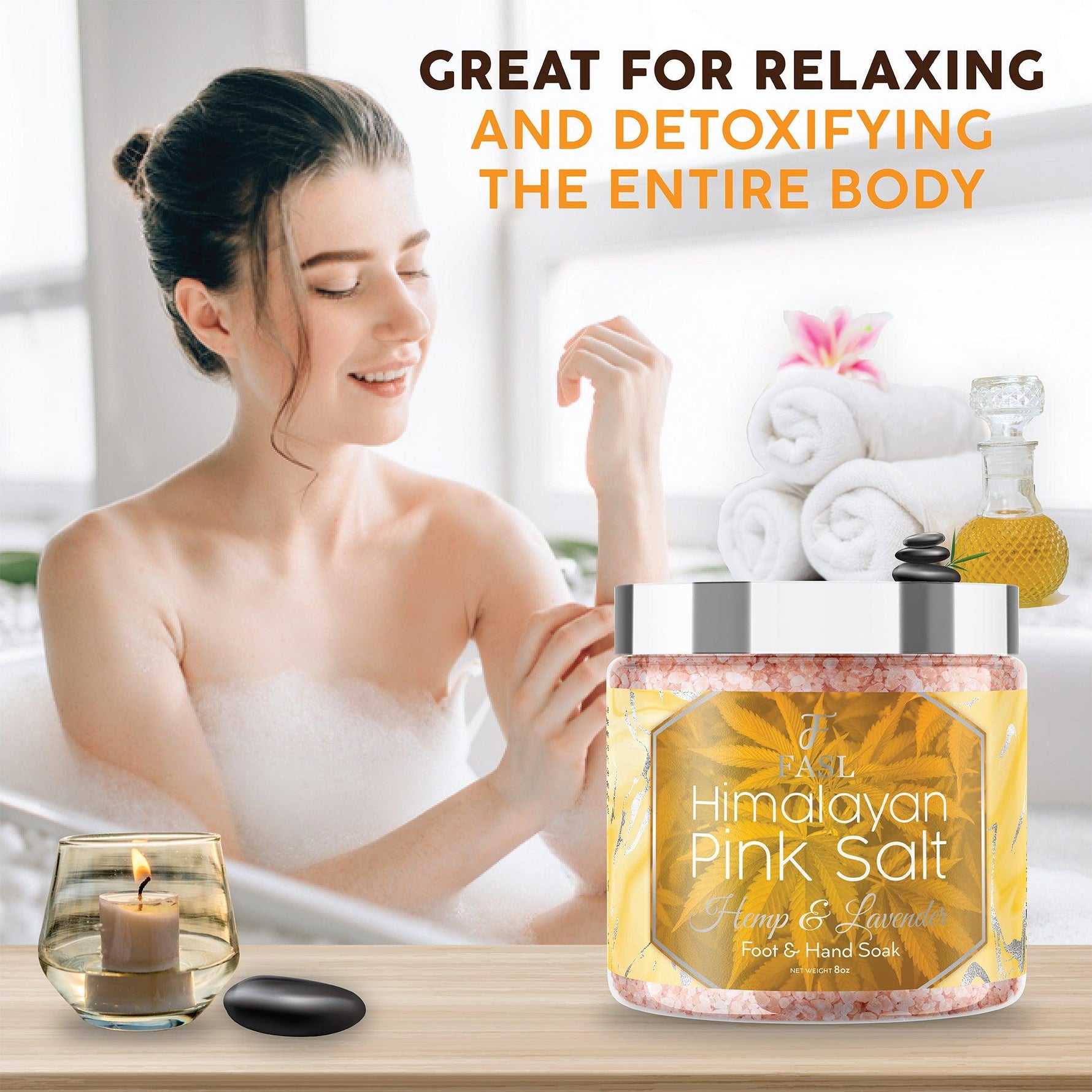 Fasl Himalayan Pink Salt Foot Soak | Hemp and Lavender Essential Oils - Fasl 