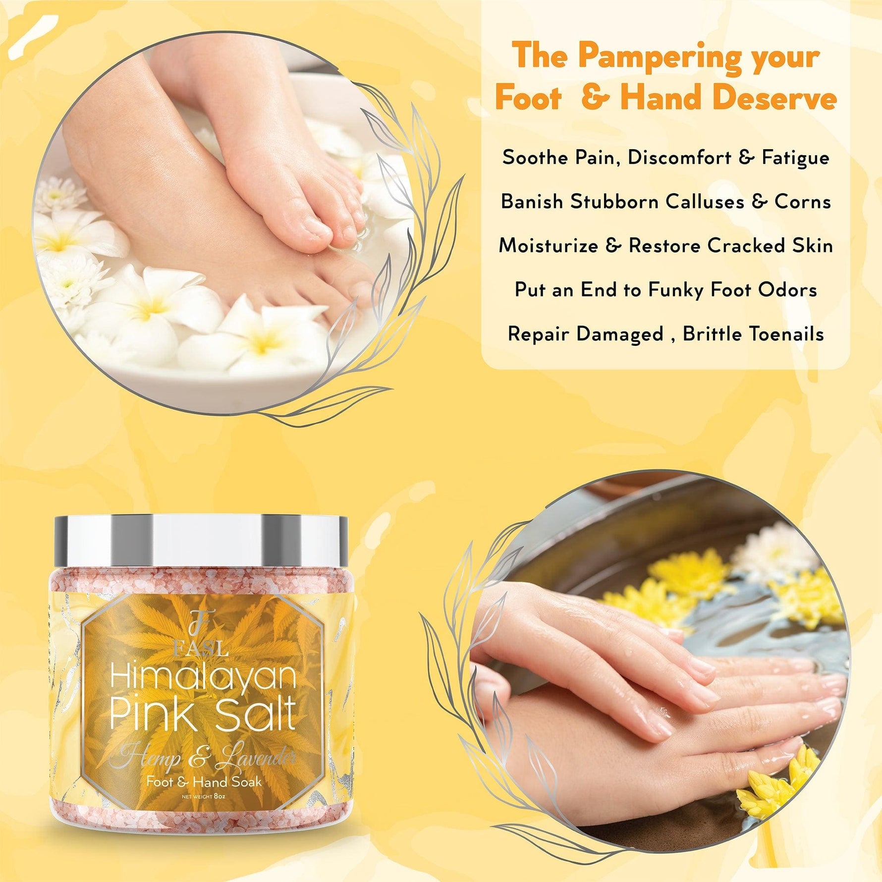 Fasl Himalayan Pink Salt Foot Soak | Hemp and Lavender Essential Oils - Fasl 