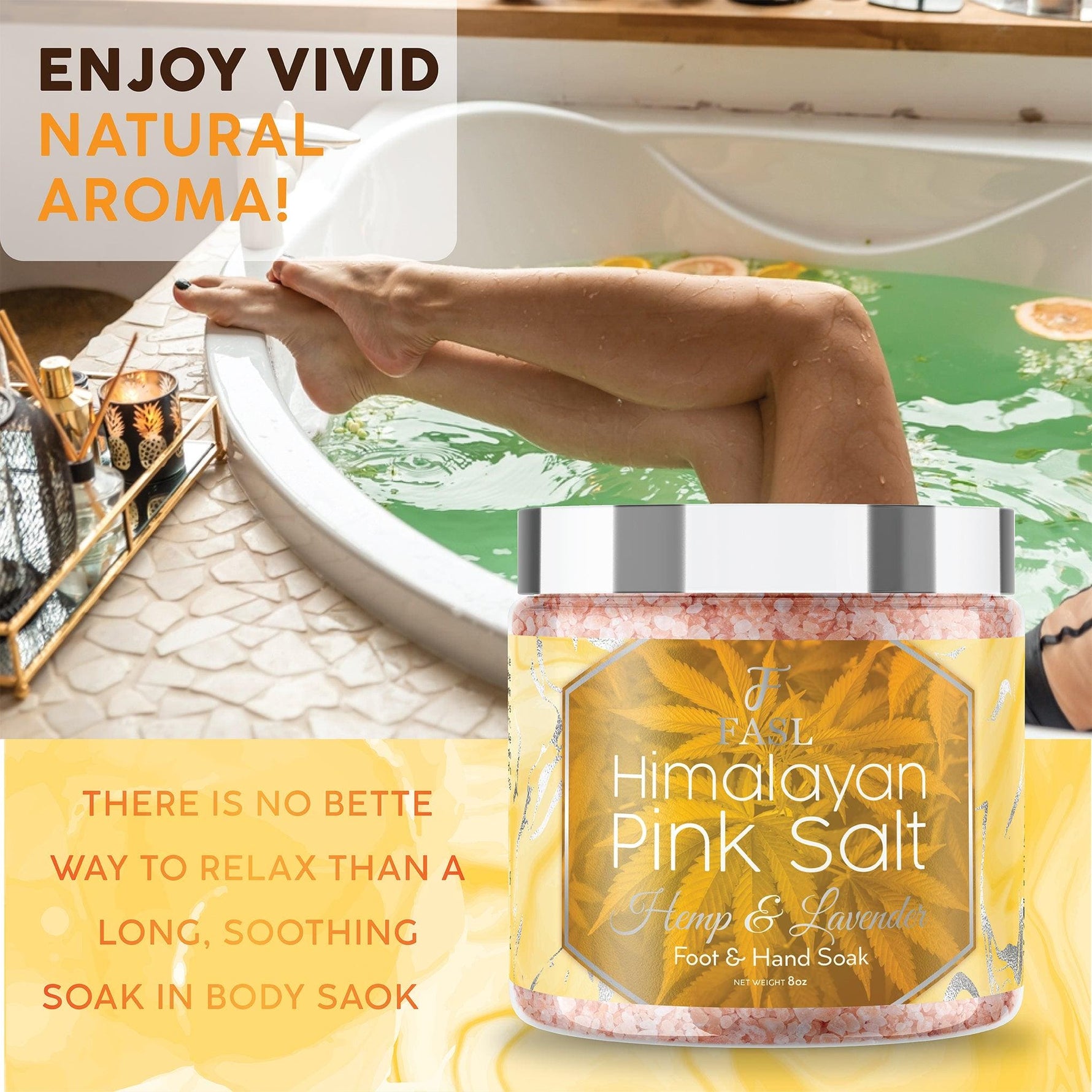 Fasl Himalayan Pink Salt Foot Soak | Hemp and Lavender Essential Oils - Fasl 