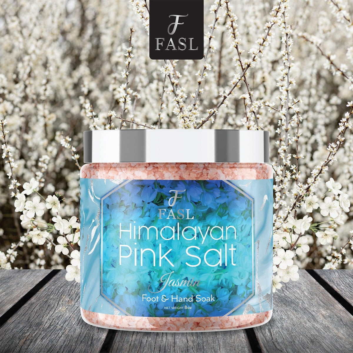 Fasl Himalayan Pink Salt Foot Soak | Jasmin Essential Oils 8oz Jar - Fasl 