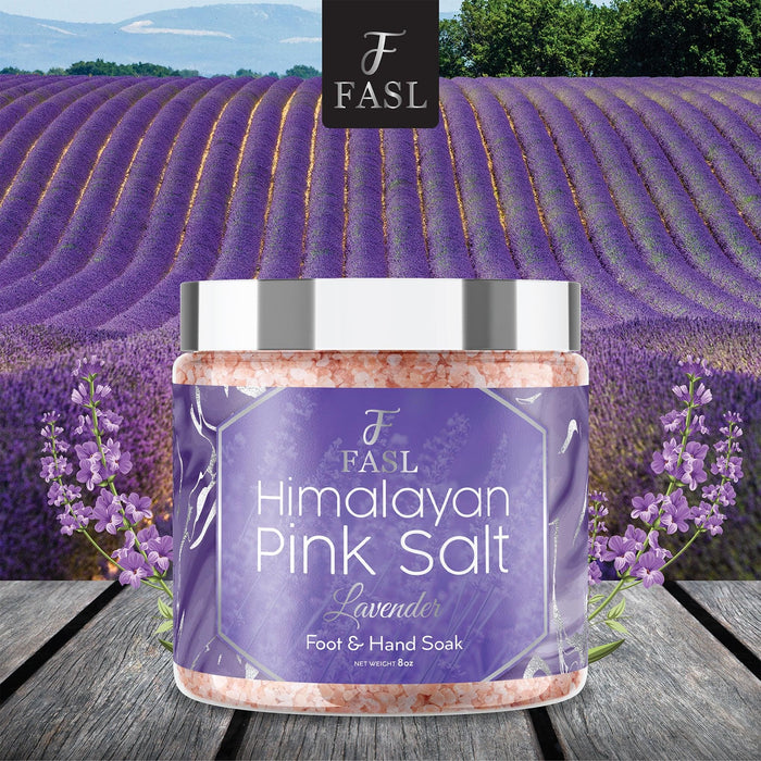 Fasl Himalayan Pink Salt Foot Soak | Lavender Essential Oils 8oz Jar - Fasl