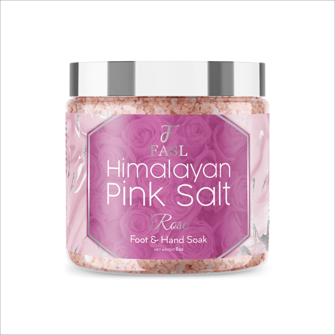 Fasl Himalayan Pink Salt Foot Soak | Rose Essential Oils 8oz Jar - Fasl #rose
