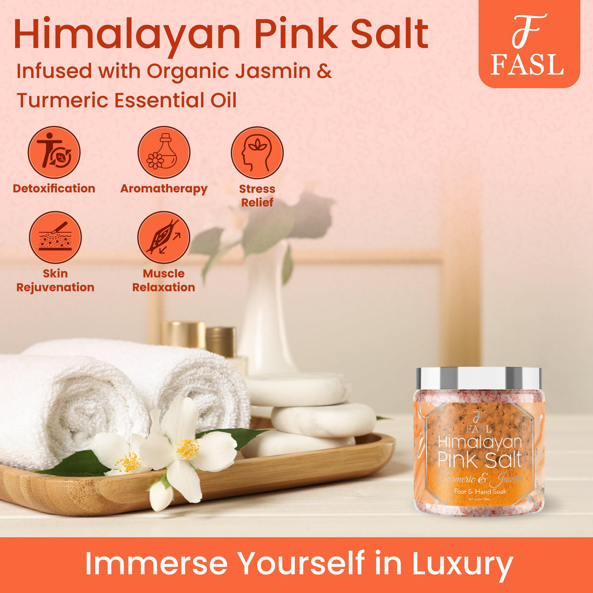 Fasl Himalayan Pink Salt Foot Soak | Turmeric and Jasmin Essential Oils - Fasl 