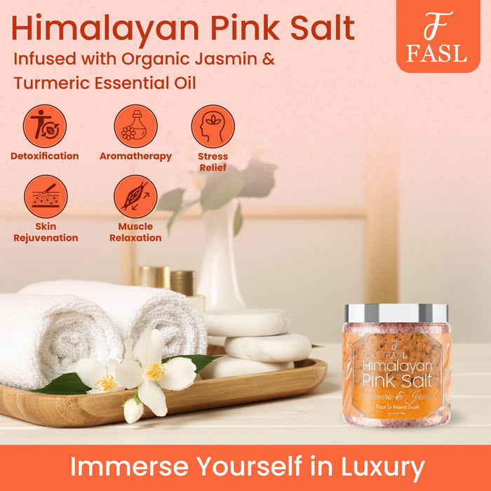 Fasl Himalayan Pink Salt Foot Soak | Turmeric and Jasmin Essential Oils - Fasl