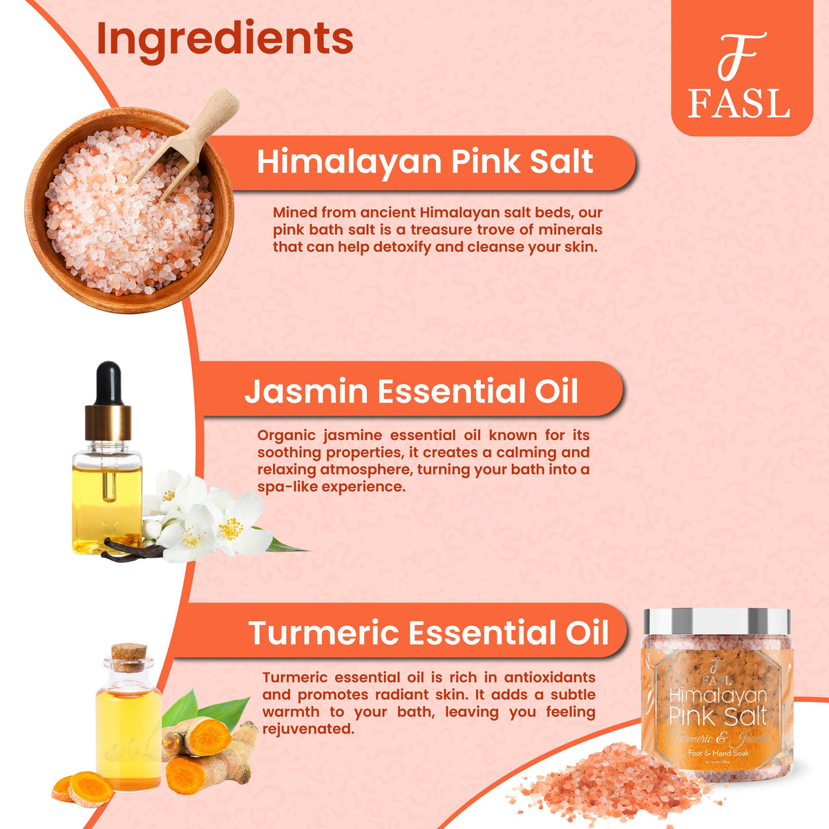 Fasl Himalayan Pink Salt Foot Soak | Turmeric and Jasmin Essential Oils - Fasl 