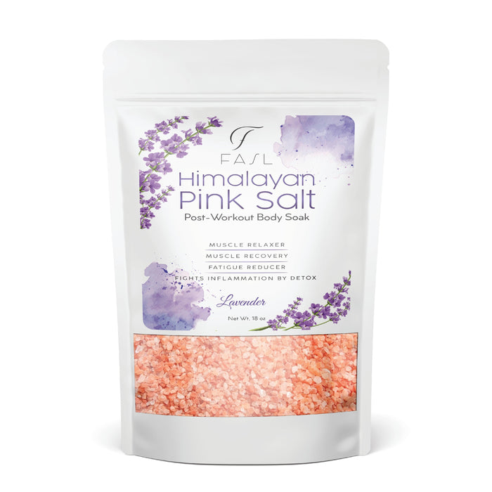 Fasl Himalayan Pink Salt Post Workout Soak, Lavender Oils, 18oz - Fasl