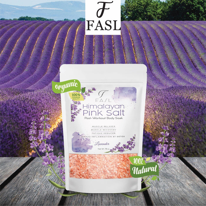 Fasl Himalayan Pink Salt Post Workout Soak, Lavender Oils, 18oz - Fasl