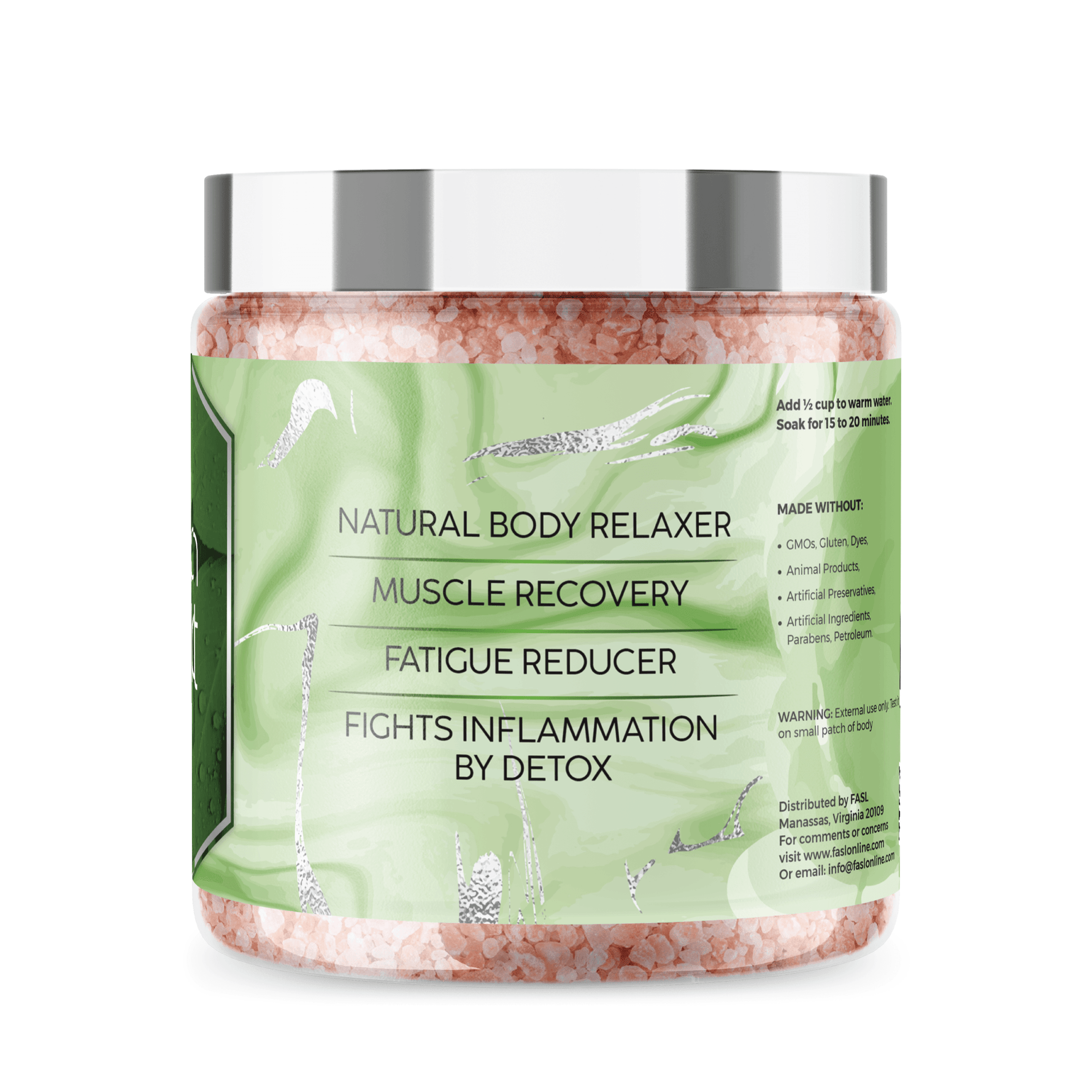 Fasl's Himalayan Pink Salt Body Soak | Eucalyptus Essential Oils 12 oz Jar - Fasl 