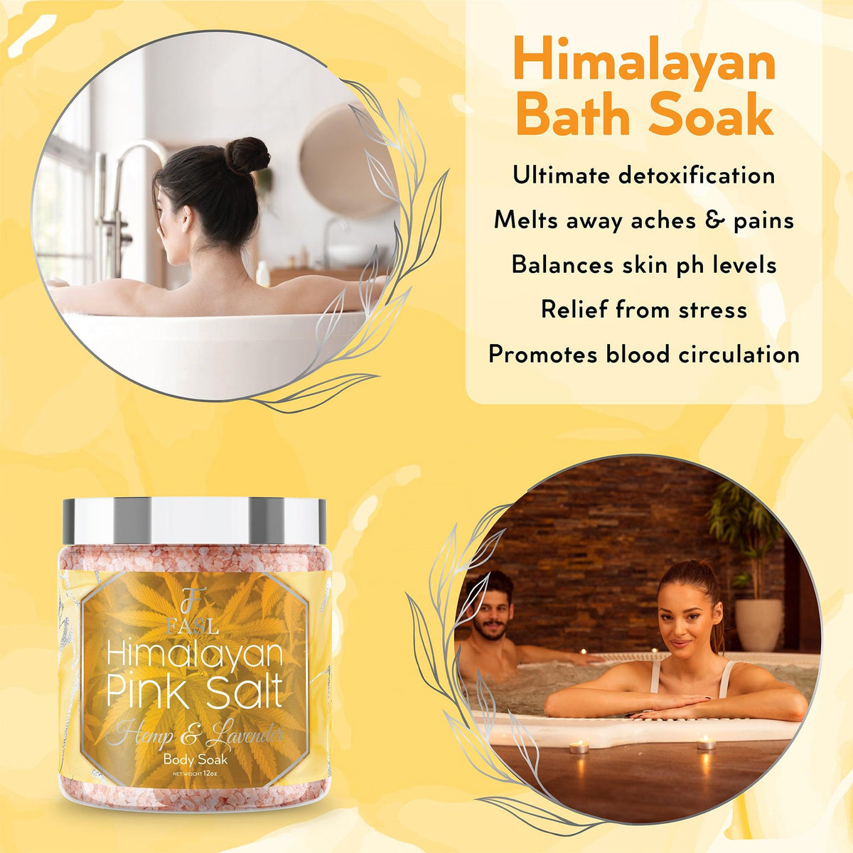 Fasl's Himalayan Pink Salt Body Soak | Hemp and Lavender Essential Oils - Fasl 
