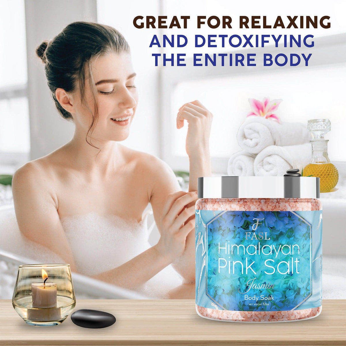 Fasl's Himalayan Pink Salt Body Soak | Jasmin Essential Oils - Fasl 