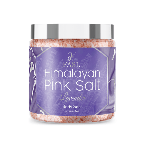 Fasl's Himalayan Pink Salt Body Soak | Lavender Essential Oils 12 oz Jar - Fasl