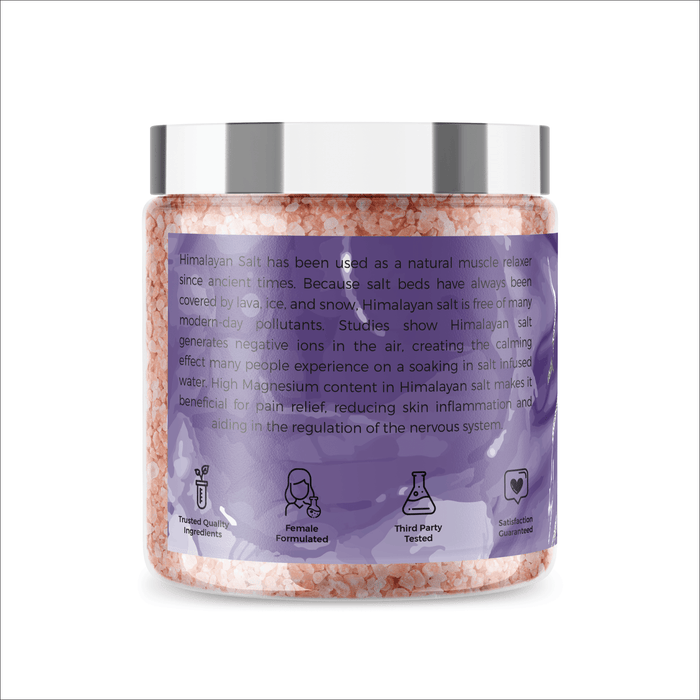 Fasl's Himalayan Pink Salt Body Soak | Lavender Essential Oils 12 oz Jar - Fasl