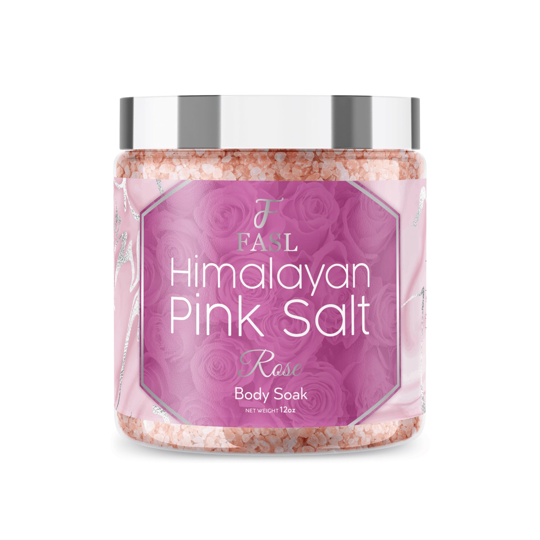 Fasl's Himalayan Pink Salt Body Soak | Rose Essential Oils 12 oz Jar - Fasl 