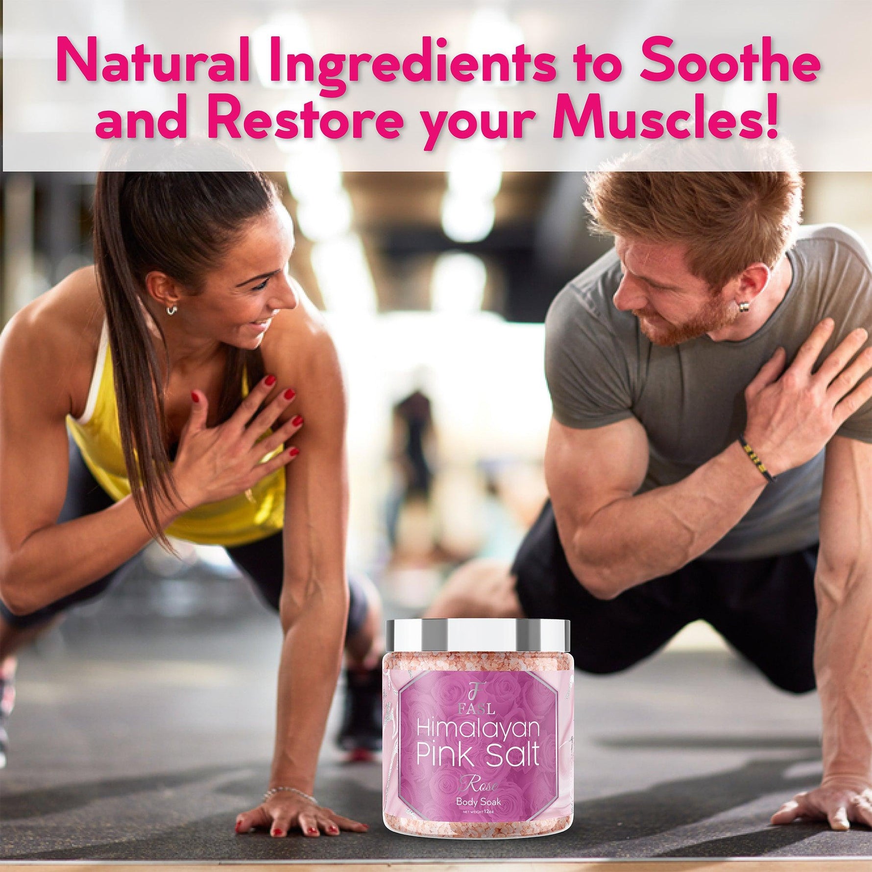 Fasl's Himalayan Pink Salt Body Soak | Rose Essential Oils 12 oz Jar - Fasl 