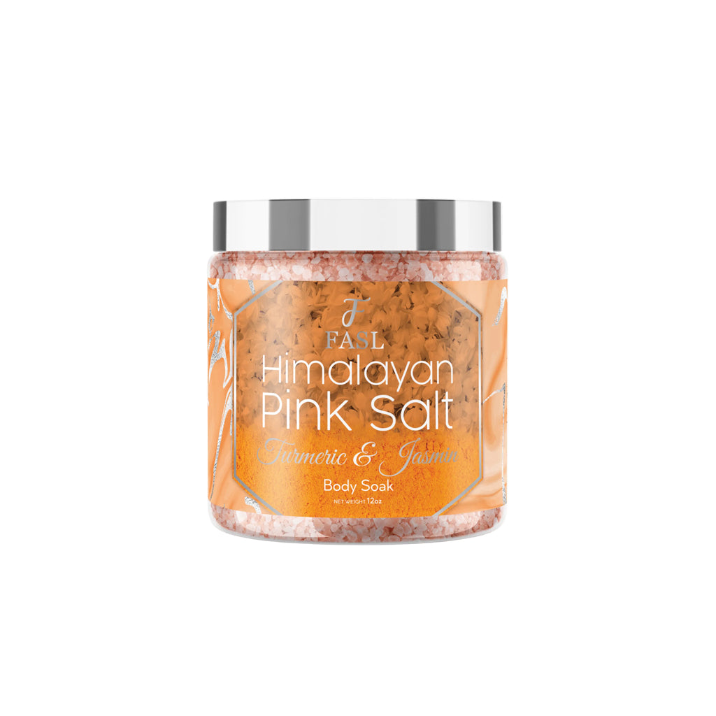 FASL himalayan pink salt on a white background
