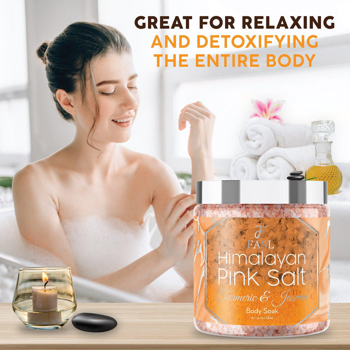 Fasl's Himalayan Pink Salt Body Soak | Turmeric and Jasmin Essential Oils - Fasl