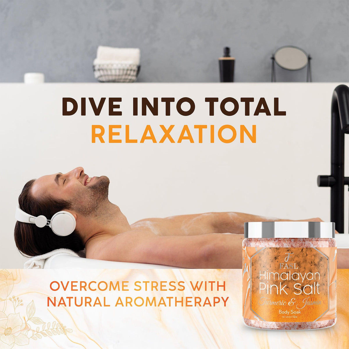 Fasl's Himalayan Pink Salt Body Soak | Turmeric and Jasmin Essential Oils - Fasl 