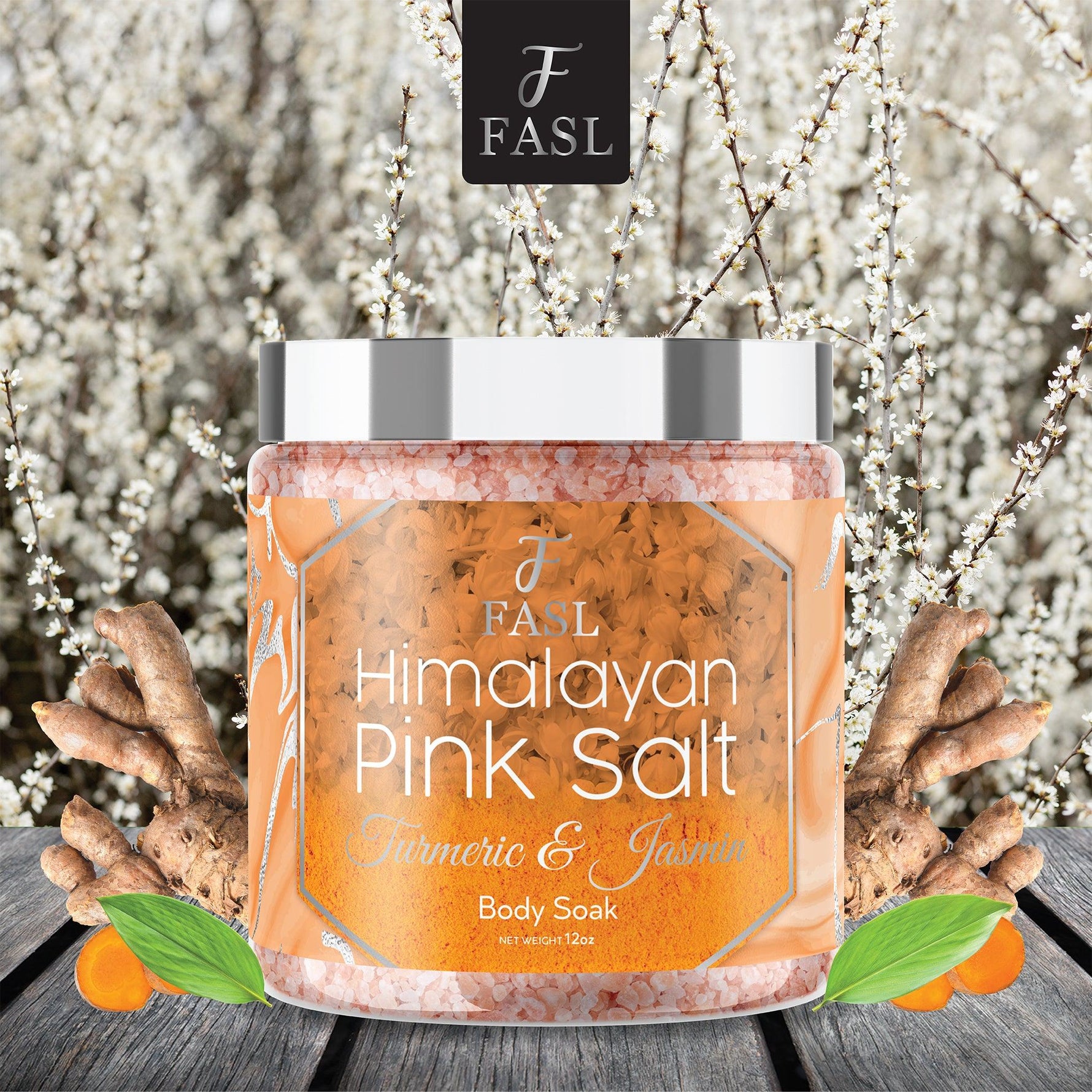 Fasl's Himalayan Pink Salt Body Soak | Turmeric and Jasmin Essential Oils - Fasl 