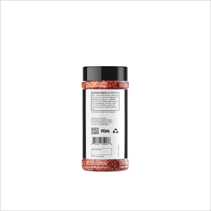 Fresh Tasting, Organic Crushed Red Chili Pepper Flakes. 4.5 Oz - Fasl