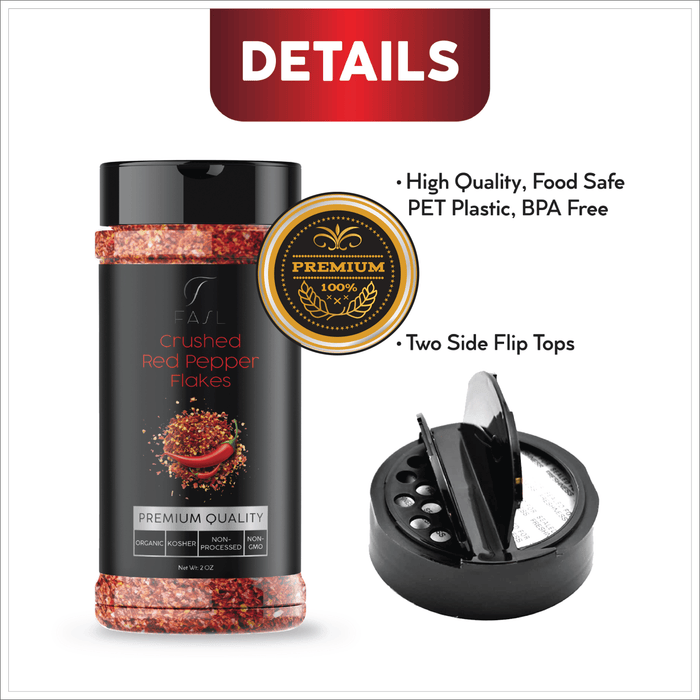 Fresh Tasting, Organic Crushed Red Chili Pepper Flakes. 4.5 Oz - Fasl