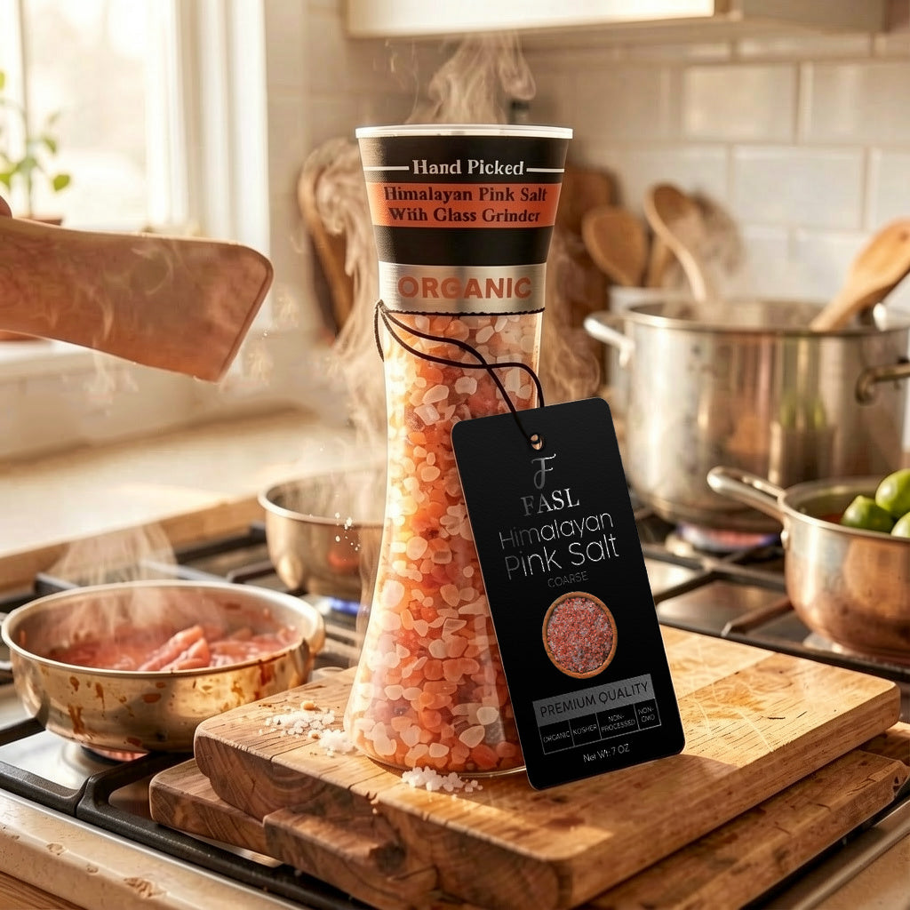 Himalayan pink salt grinder glass bottle