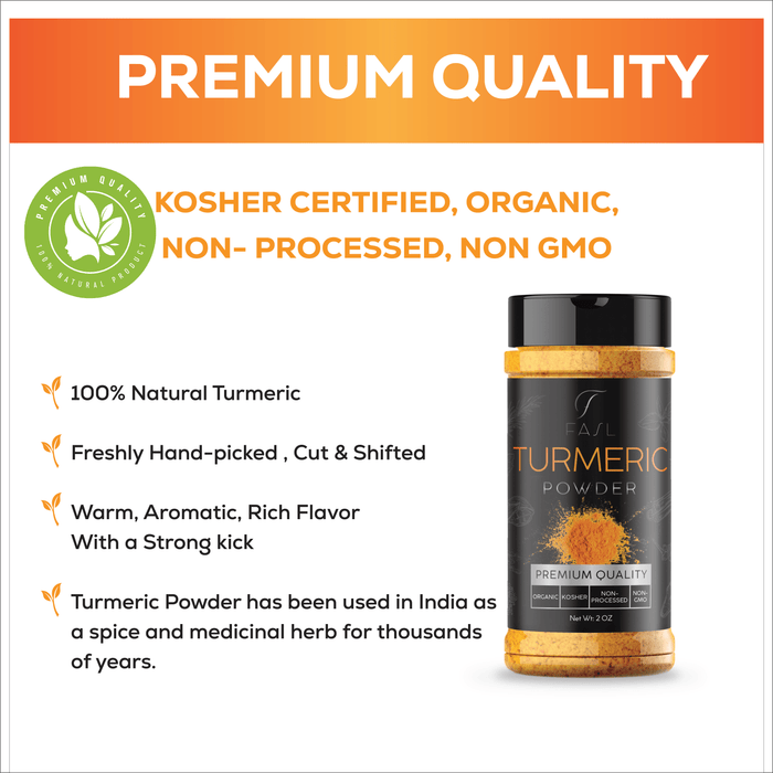 Indian Turmeric Root Powder w/ Curcumin | 100% Raw - Fasl