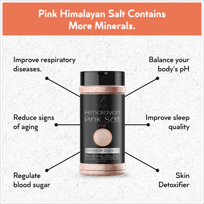 Organic Pink Himalayan Fine Salt With Reusable Salt Shaker, 8 oz - Fasl
