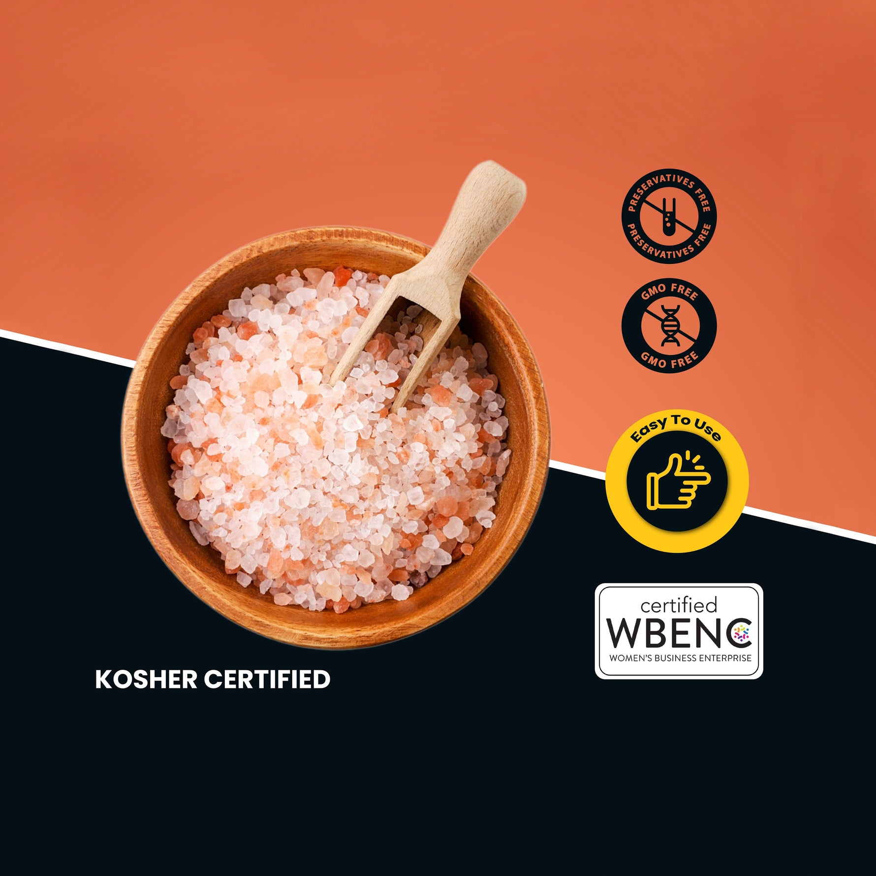 Organic pink himalayan salt in a bowl