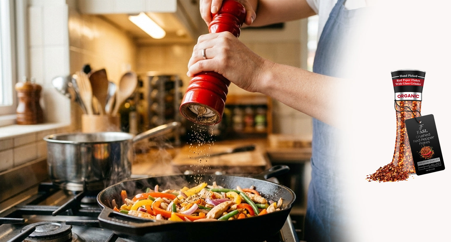 A spice grinder being used in the kitchen