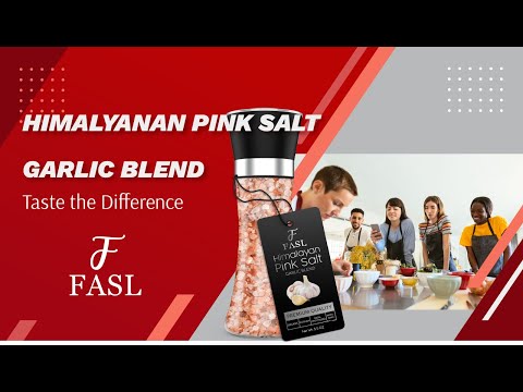 Spice up your meals with the premium blend of Fasl Himalayan Pink Salt & Garlic. Vegan, organic, and tantalizing. Try it now with the convenient refillable glass grinder.