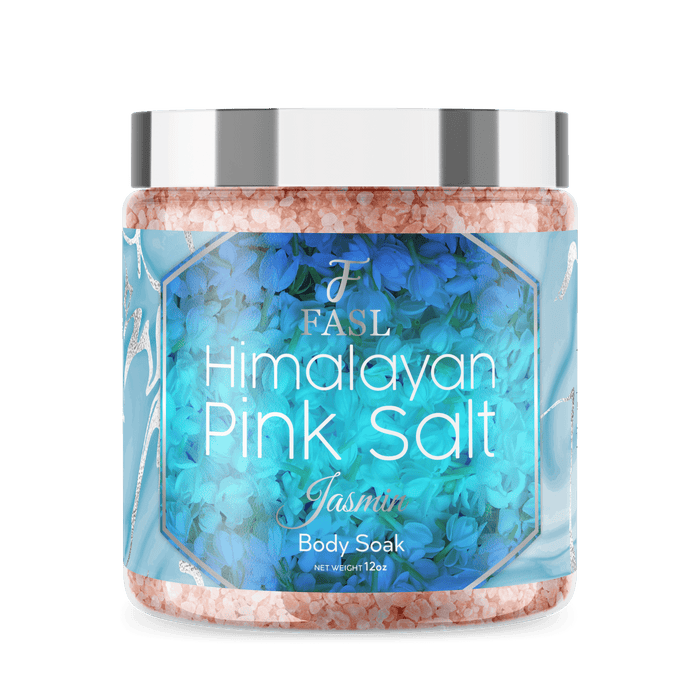 Fasl's Himalayan Pink Salt Body Soak | Eucalyptus Essential Oils 12 oz Jar - Fasl