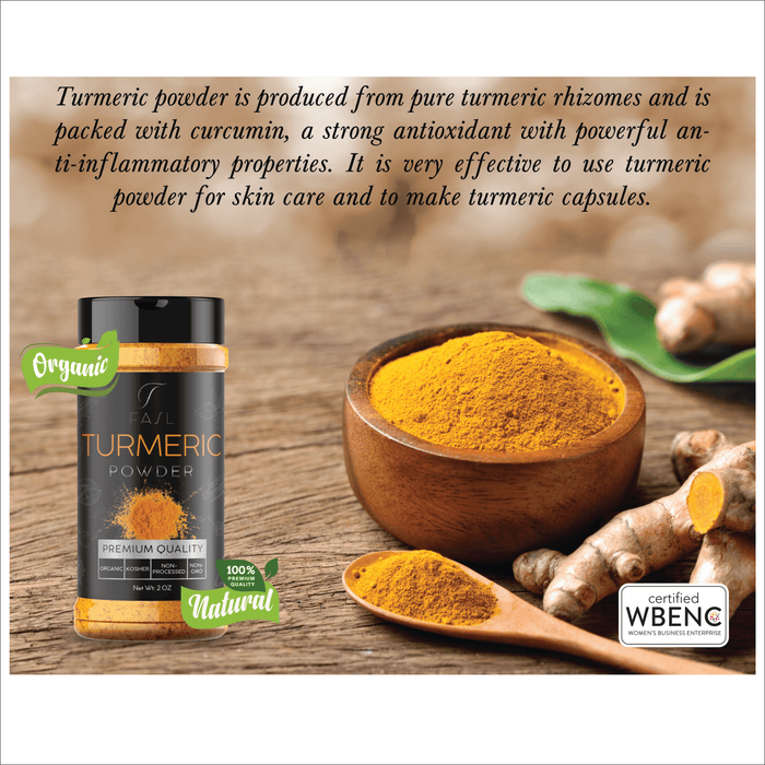 Indian Turmeric Root Powder w/ Curcumin | 100% Raw - Fasl